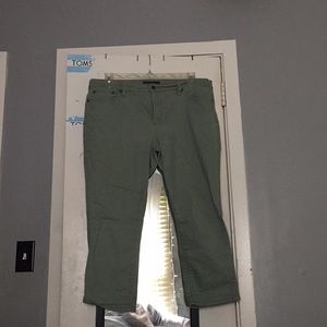 Green Jean Capri